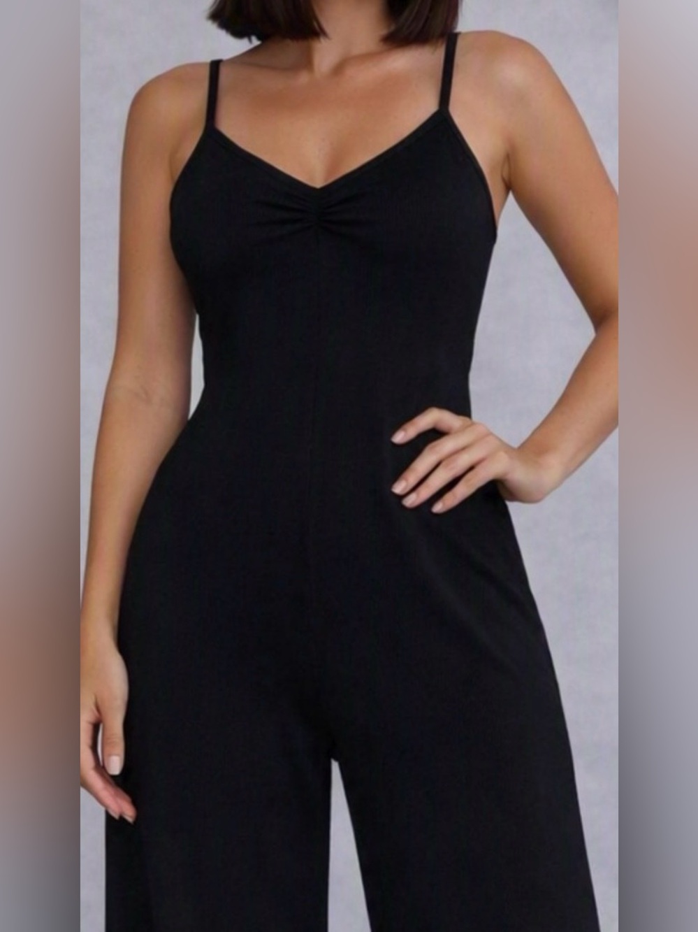 Moda International Strappy back Tank Jumpsuit full leg size M